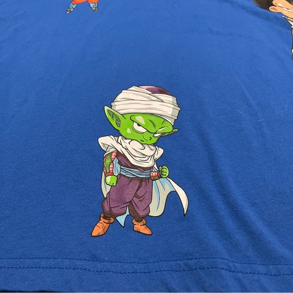 DRAGON BALL Z Men's T-Shirt Large Blue Graphic Print Manga Double Sided Goku - Picture 8 of 12